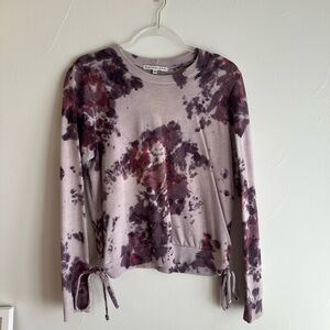 Young Fabulous and Broke Purple Multi Colored Top with Lace up detail on sides